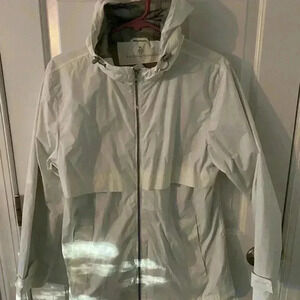 EUC Off White Cream Windbreaker Gray Mesh Lining Women’s Sz M